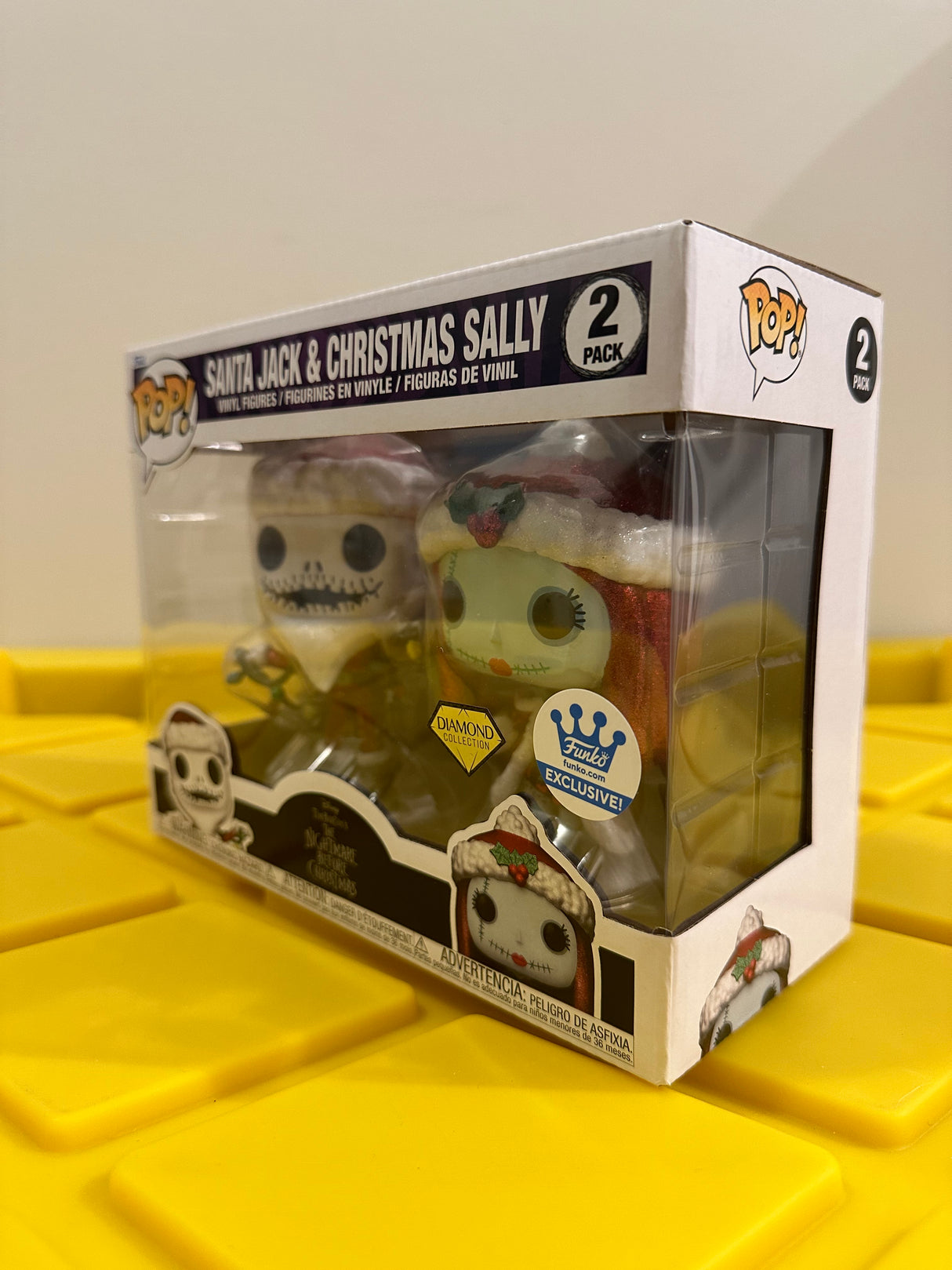 Funko POP! Santa Jack & Christmas Sally (Diamond) (2-Pack) - Limited Edition Funko Shop Exclusive