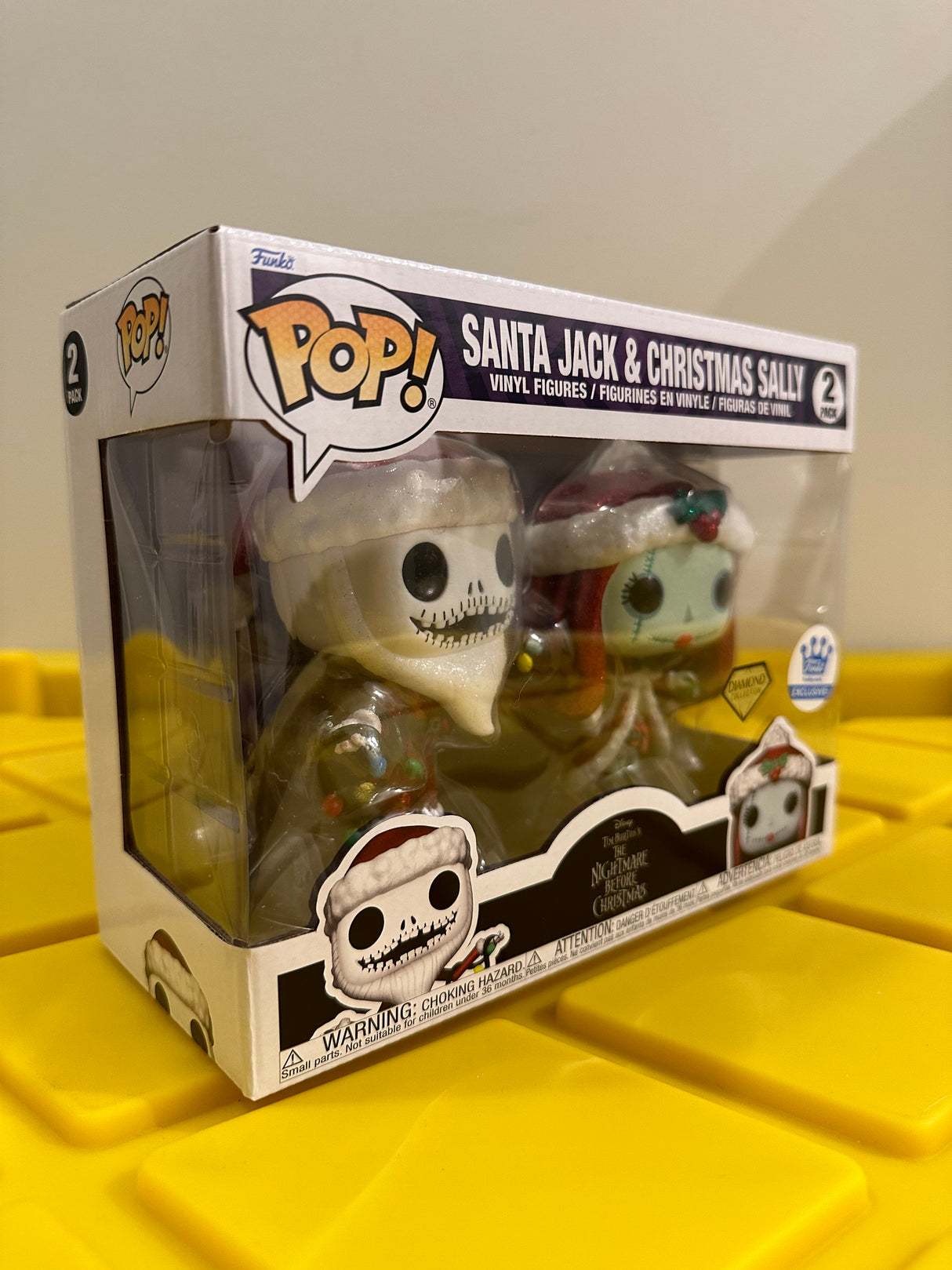 Funko POP! Santa Jack & Christmas Sally (Diamond) (2-Pack) - Limited Edition Funko Shop Exclusive