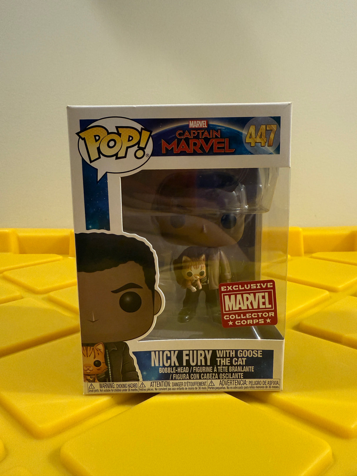 Funko POP! Nick Fury with Goose the Cat - Limited Edition Marvel Collector Corps Exclusive