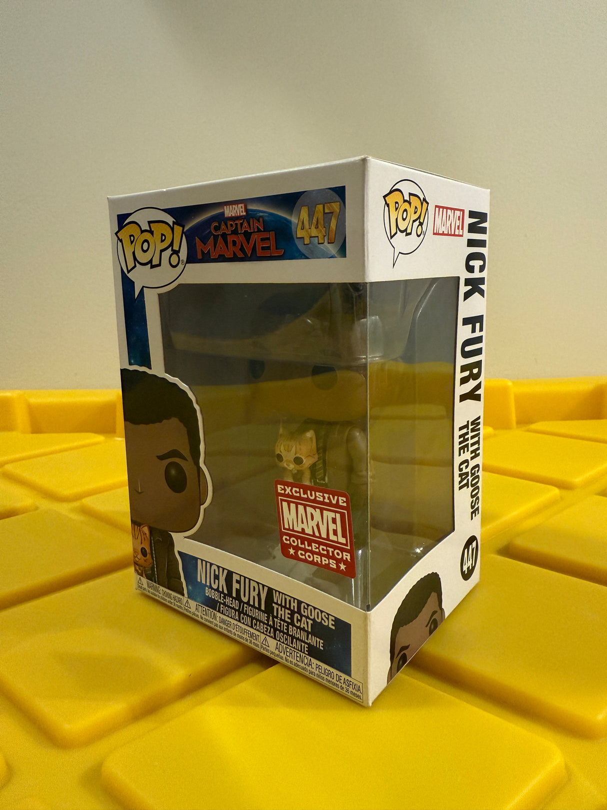 Funko POP! Nick Fury with Goose the Cat - Limited Edition Marvel Collector Corps Exclusive