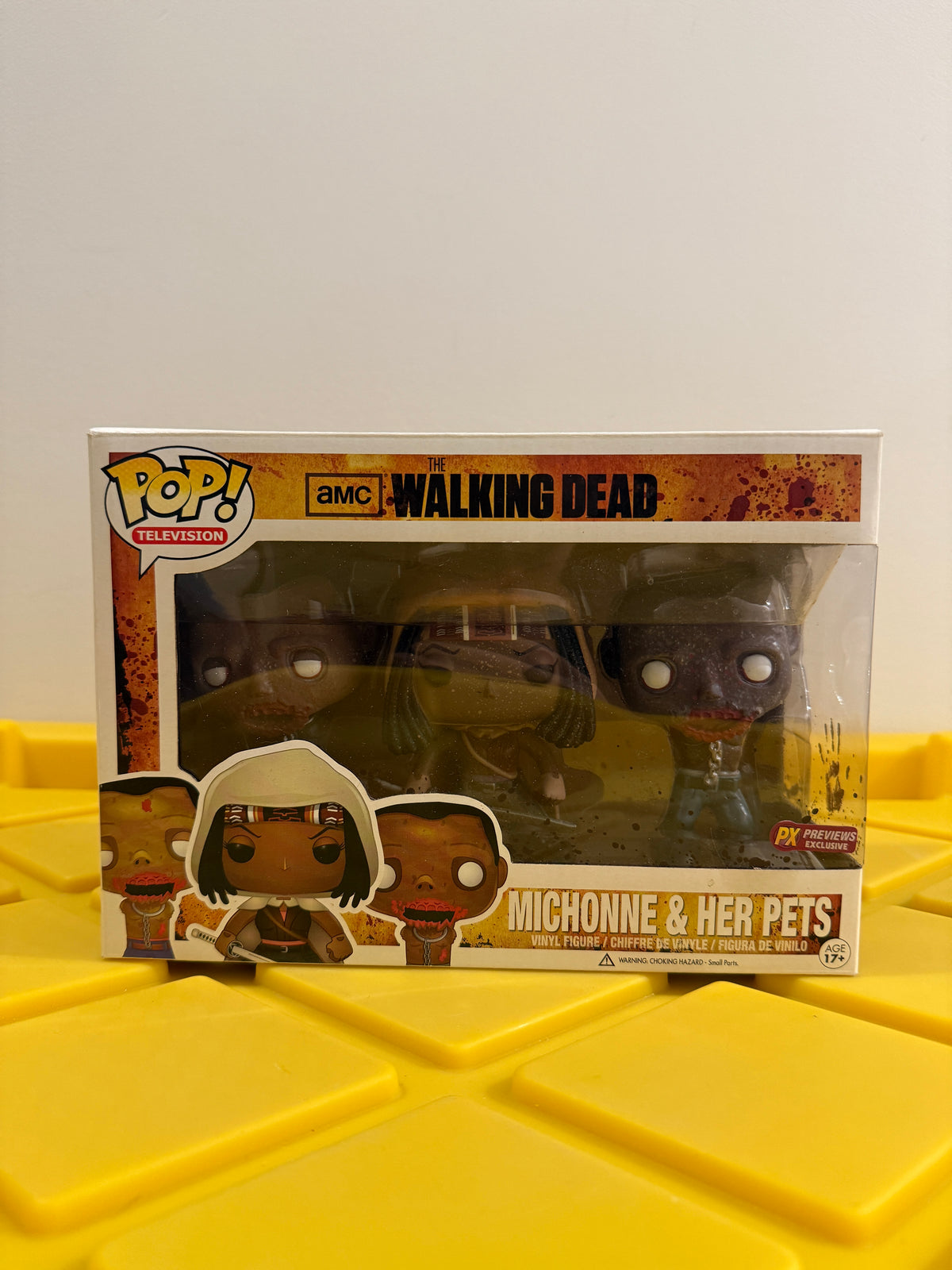 Funko POP! Michonne & Her Pets (3-Pack) (Glow) - Limited Edition PX Previews Exclusive