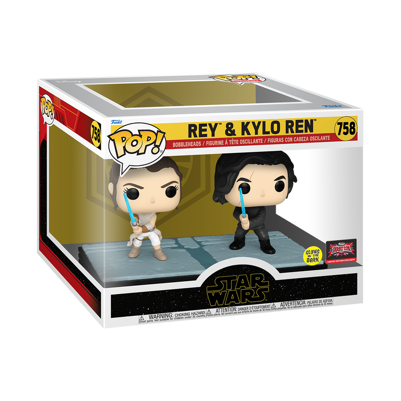 Rey & Kylo Ren (Glow) Star Wars Funko Pop