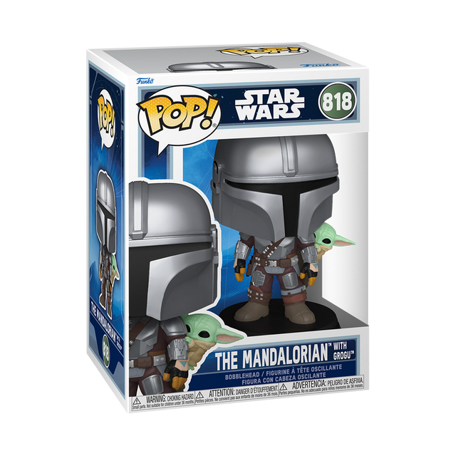 Funko POP! The Mandalorian with Grogu (On Back) (Pre-Order)