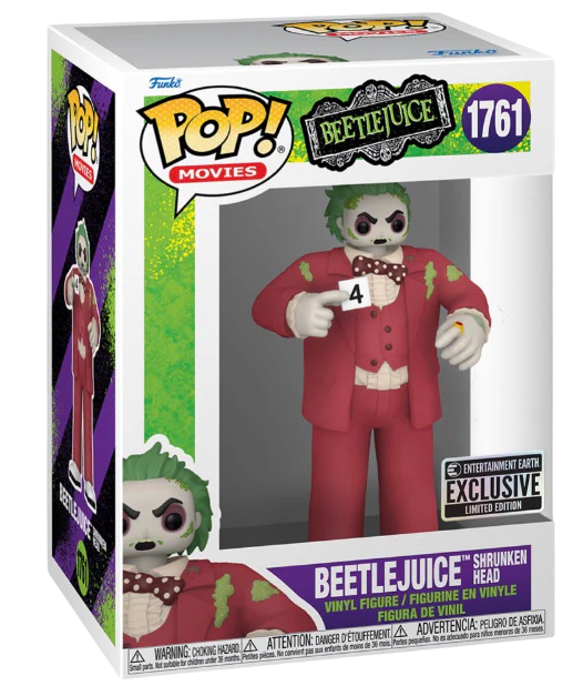 Funko POP! Beetlejuice Shrunken Head - Limited Edition Entertainment Earth Exclusive