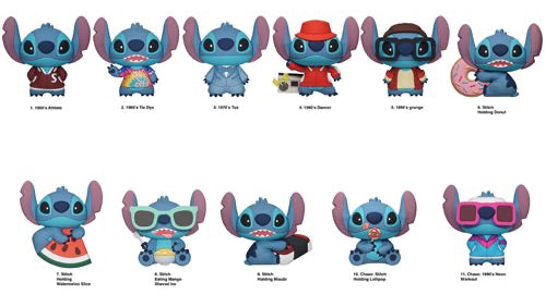 MONOGRAM Disney's Stitch Series 4 Assorted Figural Bag Clip