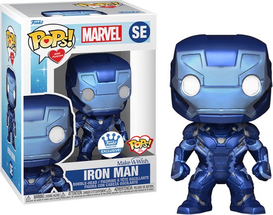 Funko POP! Iron Man (Metallic) (Make-A-Wish) - Limited Edition Funko Shop Exclusive