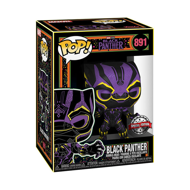 Funko POP! Black Panther (Black Light) - Limited Edition Special Edition Exclusive