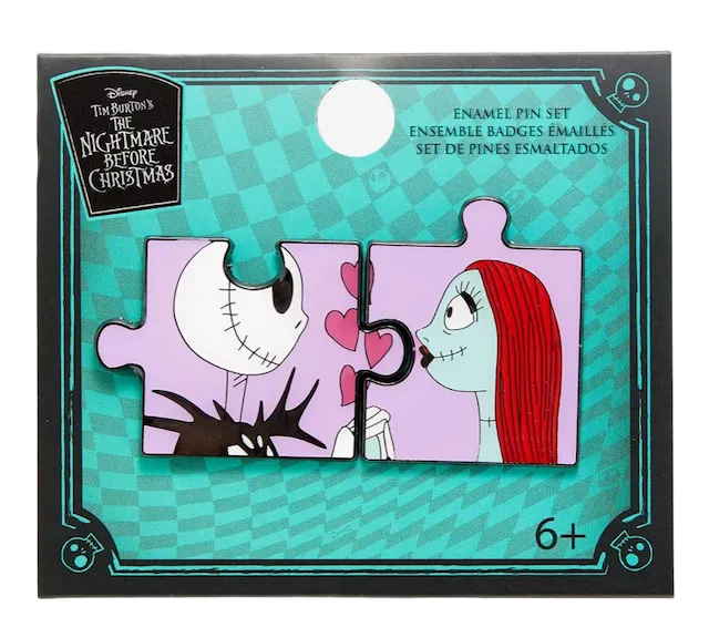 Loungefly The Nightmare Before Christmas Jack & Sally Puzzle Pin Set