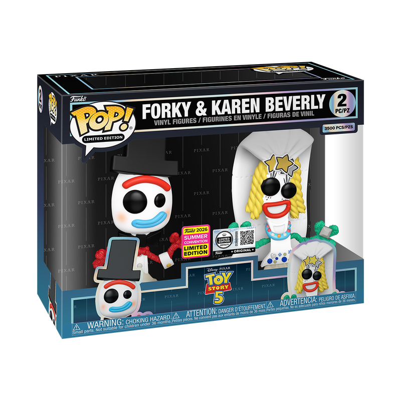 Funko POP! Forky and Karen Beverly (2-Pack) (L.E. 3500) - Limited Edition Royalty - Limited Edition 2026 SDCC Summer Convention Exclusive