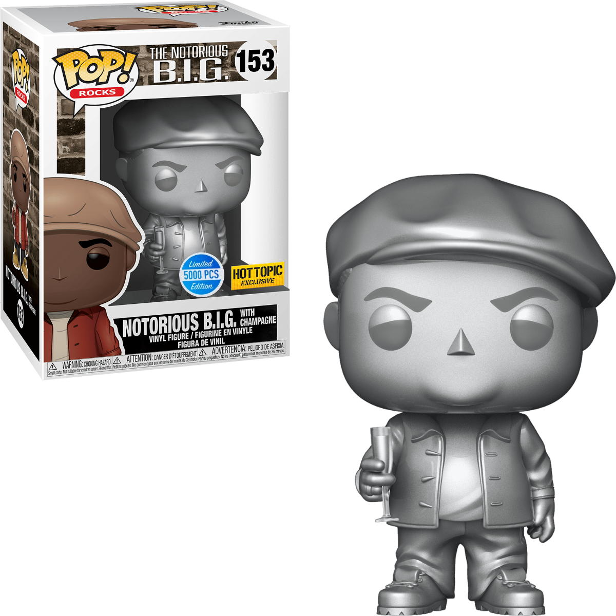 Funko POP! Notorious B.I.G. With Champagne (L.E. 5000) (Platinum Metallic) - Limited Edition Hot Topic Exclusive