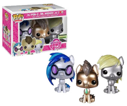 Funko POP! DJ Pon-3, Dr. Hooves & Derpy (Metallic) (3-Pack) - Limited Edition Amazon Exclusive