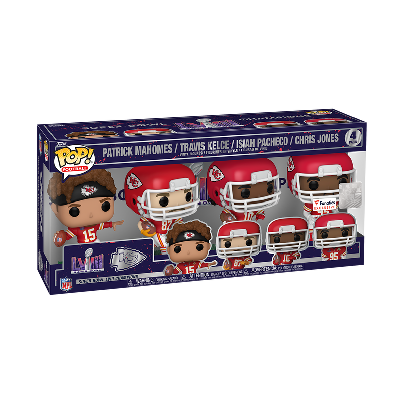 Funko POP! Kansas City Chiefs Super Bowl 2024 (4-Pack) - Limited Edition Fanatics Exclusive