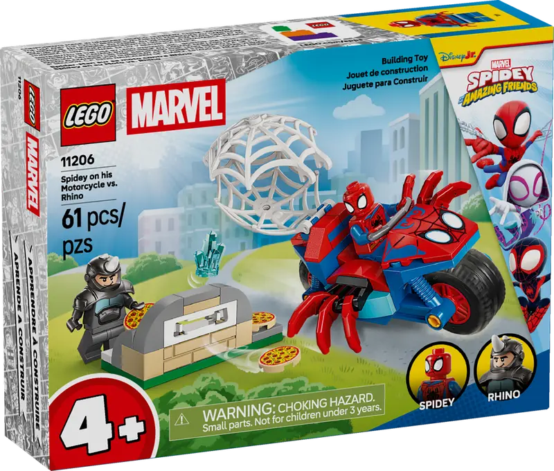LEGO Spidey on his Motorcycle vs. Rhino