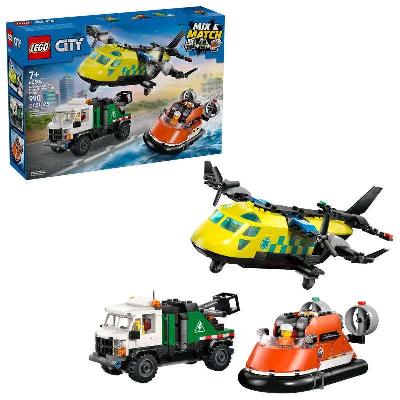 LEGO Airplane, Service Truck & Hovercraft Remix