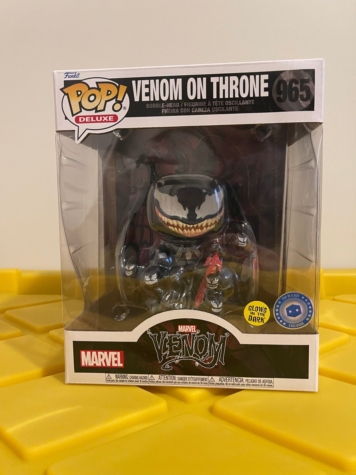 Funko POP! 6" Venom on Throne (Glow) - Limited Edition Pop In A Box Exclusive