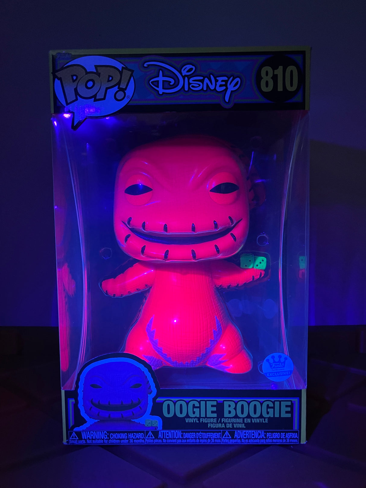 10" Oogie Boogie With Dice (Black Light) - Limited Edition Funko Shop Exclusive