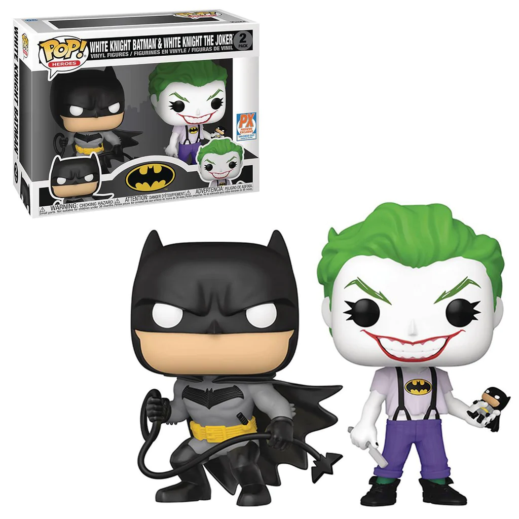 Funko POP! White Knight Batman & White Knight The Joker (2-Pack) - Limited Edition PX Previews Exclusive