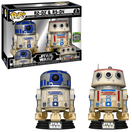 Funko POP! R2-D2 & R5-D4 (2-Pack) - Limited Edition 2023 Galactic Convention Exclusive