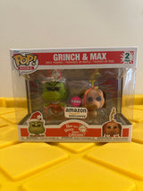 Funko POP! Grinch & Max (Flocked) (2-Pack) - Limited Edition Amazon Exclusive