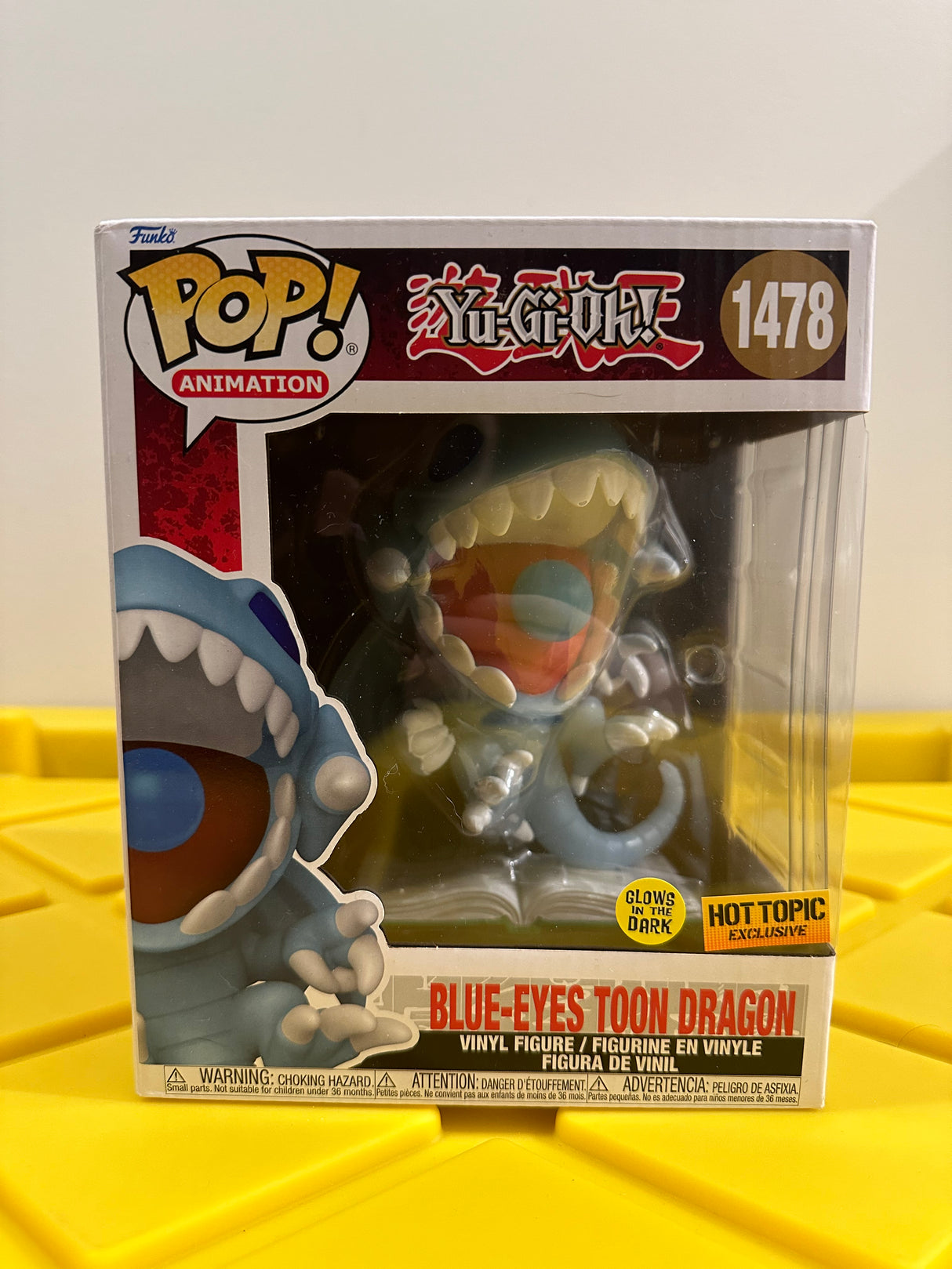 Funko POP! 6” Blue-Eyes Toon Dragon (Glow) - Limited Edition Hot Topic Exclusive