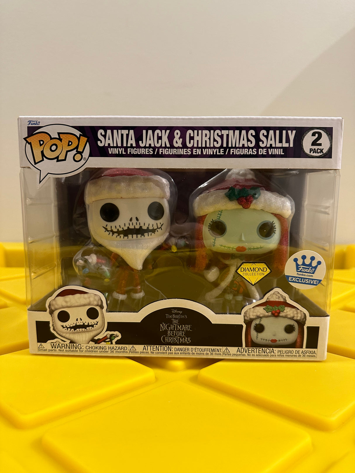 Funko POP! Santa Jack & Christmas Sally (Diamond) (2-Pack) - Limited Edition Funko Shop Exclusive
