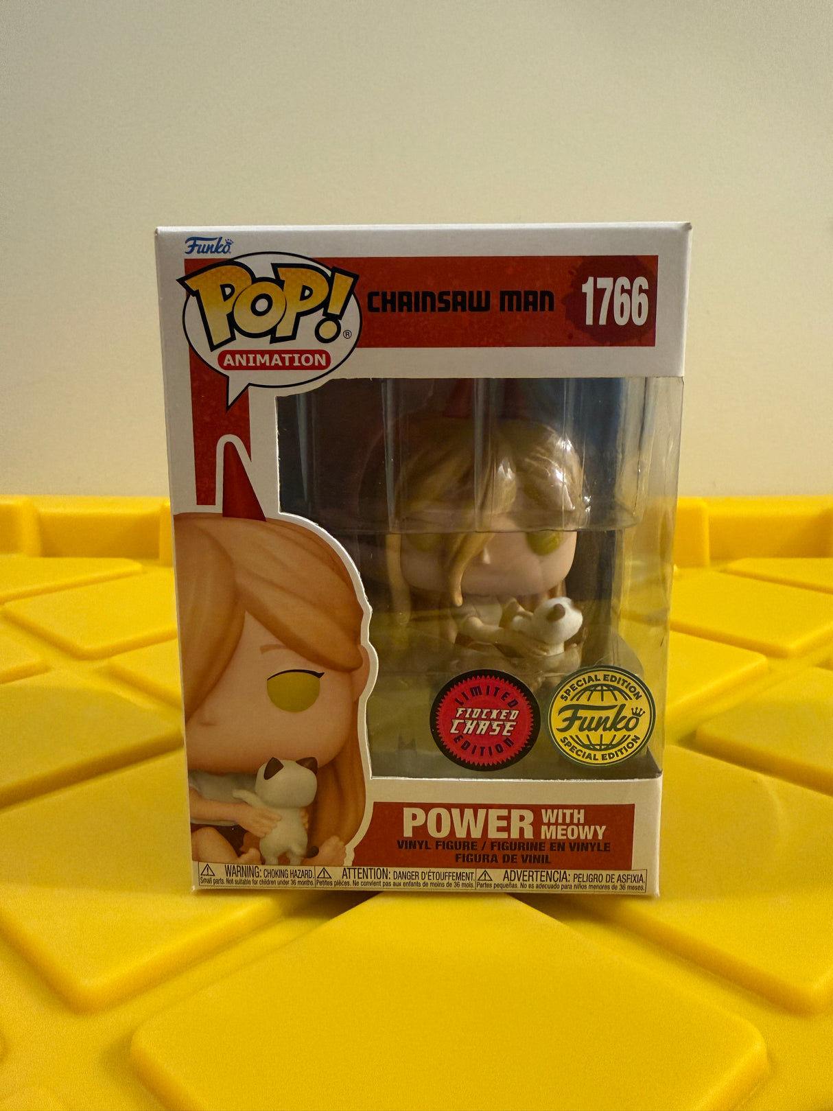 Funko POP! Power with Meowy (Flocked) - Limited Edition Chase - Limited Edition Special Edition Exclusive