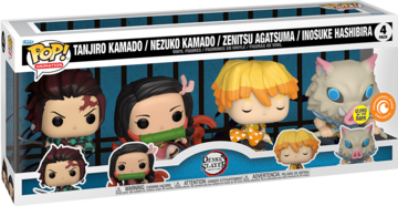 Funko POP! Demon Slayer (Glow) (4-Pack) - Limited Edition Crunchyroll Exclusive