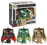 Funko POP! Drogon, Rhaegal & Viserion (Metallic) (3-Pack) - Limited Edition EB Games Exclusive