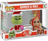 Funko POP! Grinch & Max (Flocked) (2-Pack) - Limited Edition Amazon Exclusive