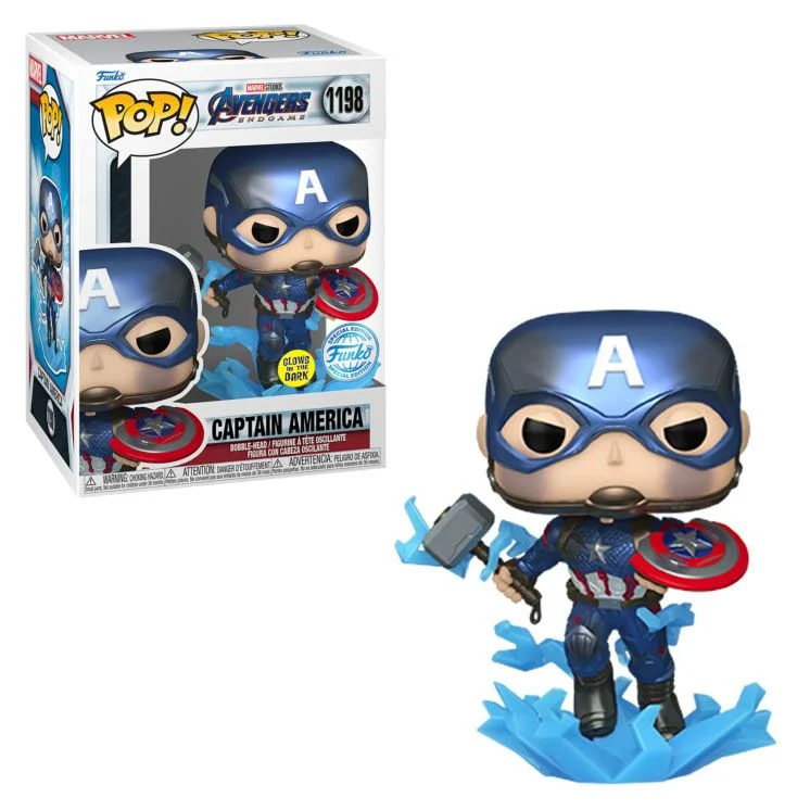 Funko POP! Captain America (Metallic) (Glow) - Limited Edition Special Edition Exclusive
