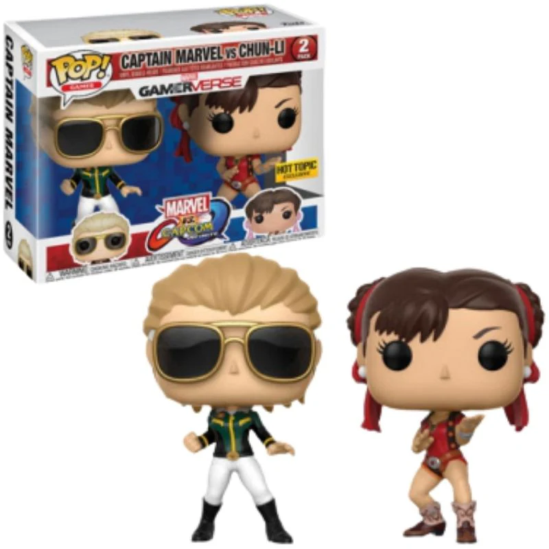 Funko POP! Captain Marvel vs Chun-Li (2-Pack) - Limited Edition Hot Topic Exclusive