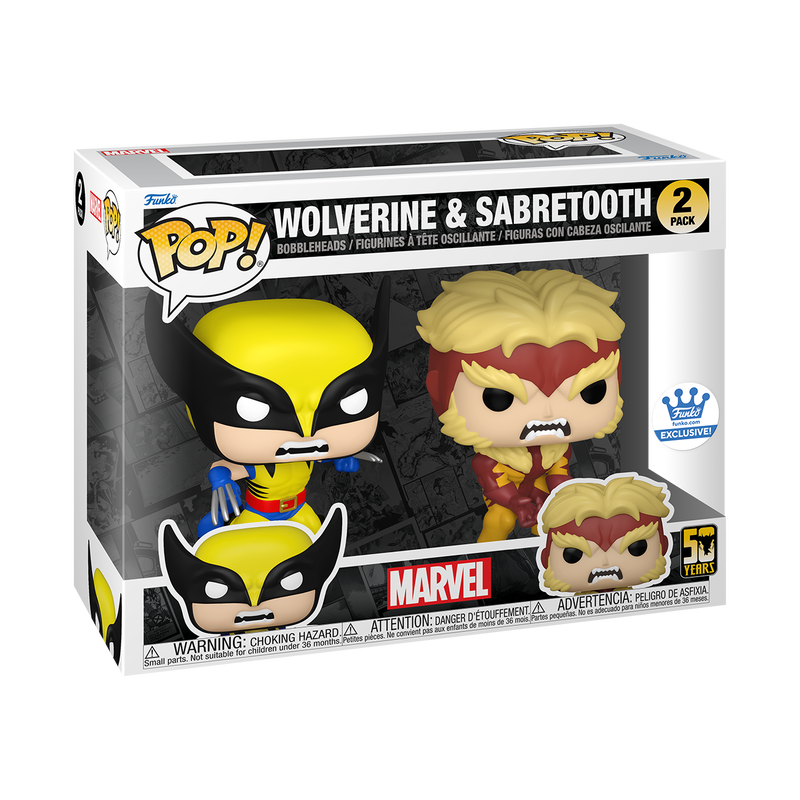 Funko POP! Wolverine & Sabretooth (2-Pack) - Limited Edition Funko Shop Exclusive
