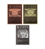 One Piece: Wanted Posters - 3 Collectible Metal Cards & Phone Stand