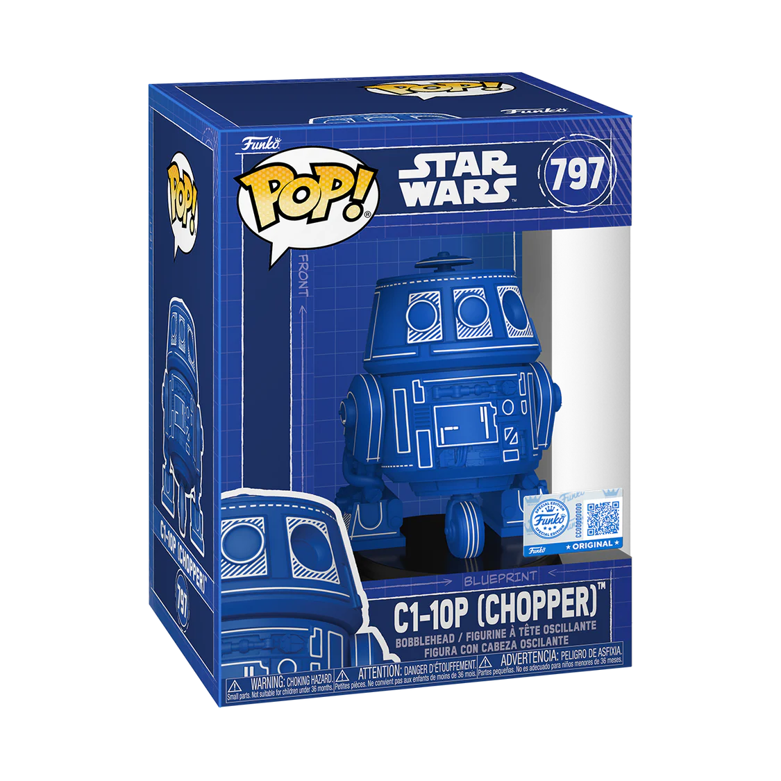 Funko POP! C1-10P (Chopper) (Blueprint) - Limited Edition Entertainment Earth Exclusive