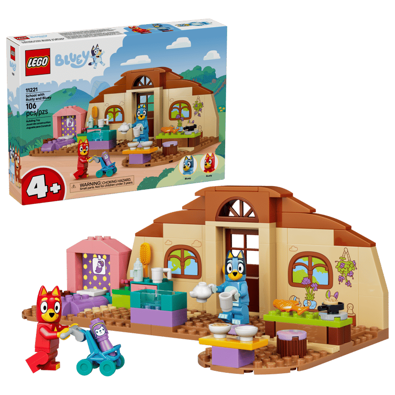 LEGO School with Rusty and Bluey