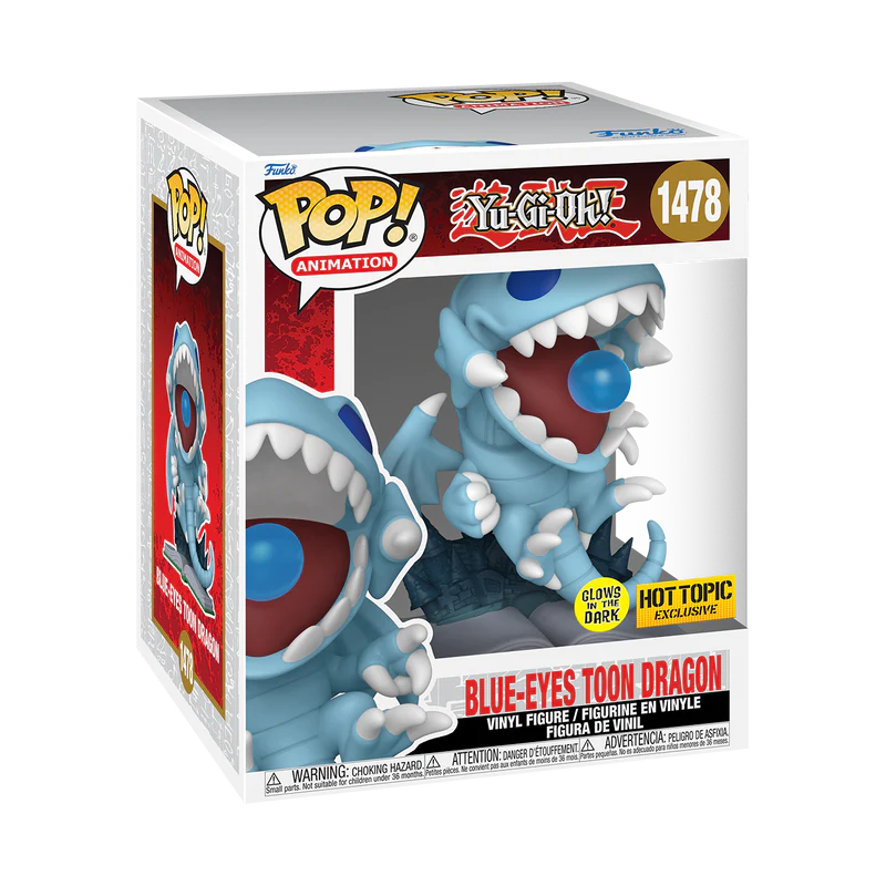 Funko POP! 6” Blue-Eyes Toon Dragon (Glow) - Limited Edition Hot Topic Exclusive