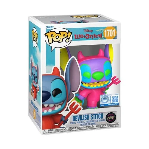 Funko POP! Devilish Stitch (Black Light) - Limited Edition Chase - Limited Edition Entertainment Earth Exclusive