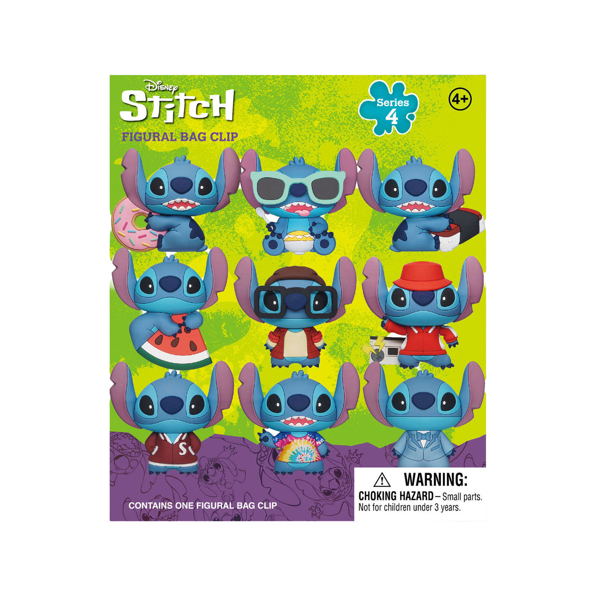 MONOGRAM Disney's Stitch Series 4 Assorted Figural Bag Clip