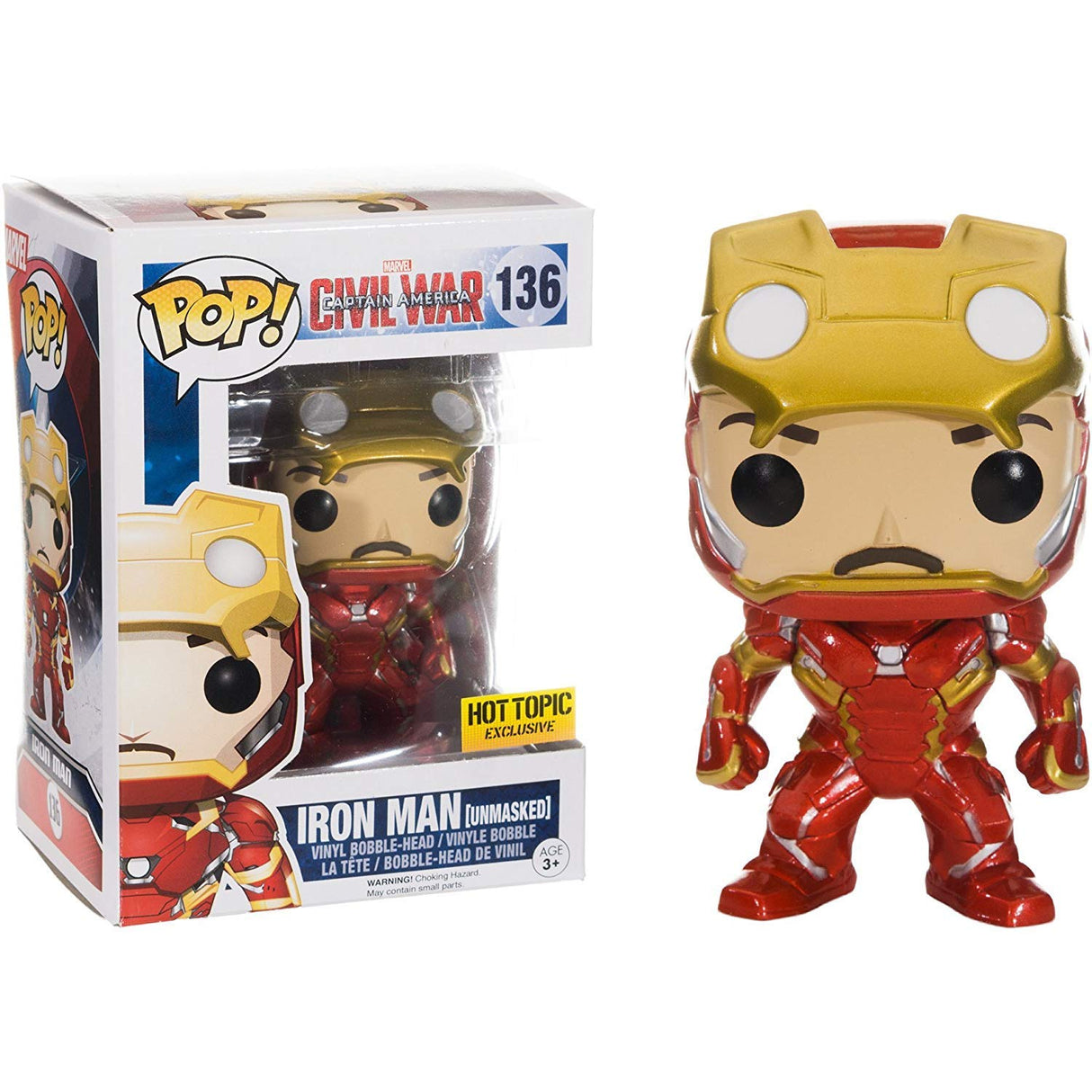 Funko POP! Iron Man (Unmasked) - Limited Edition Hot Topic Exclusive