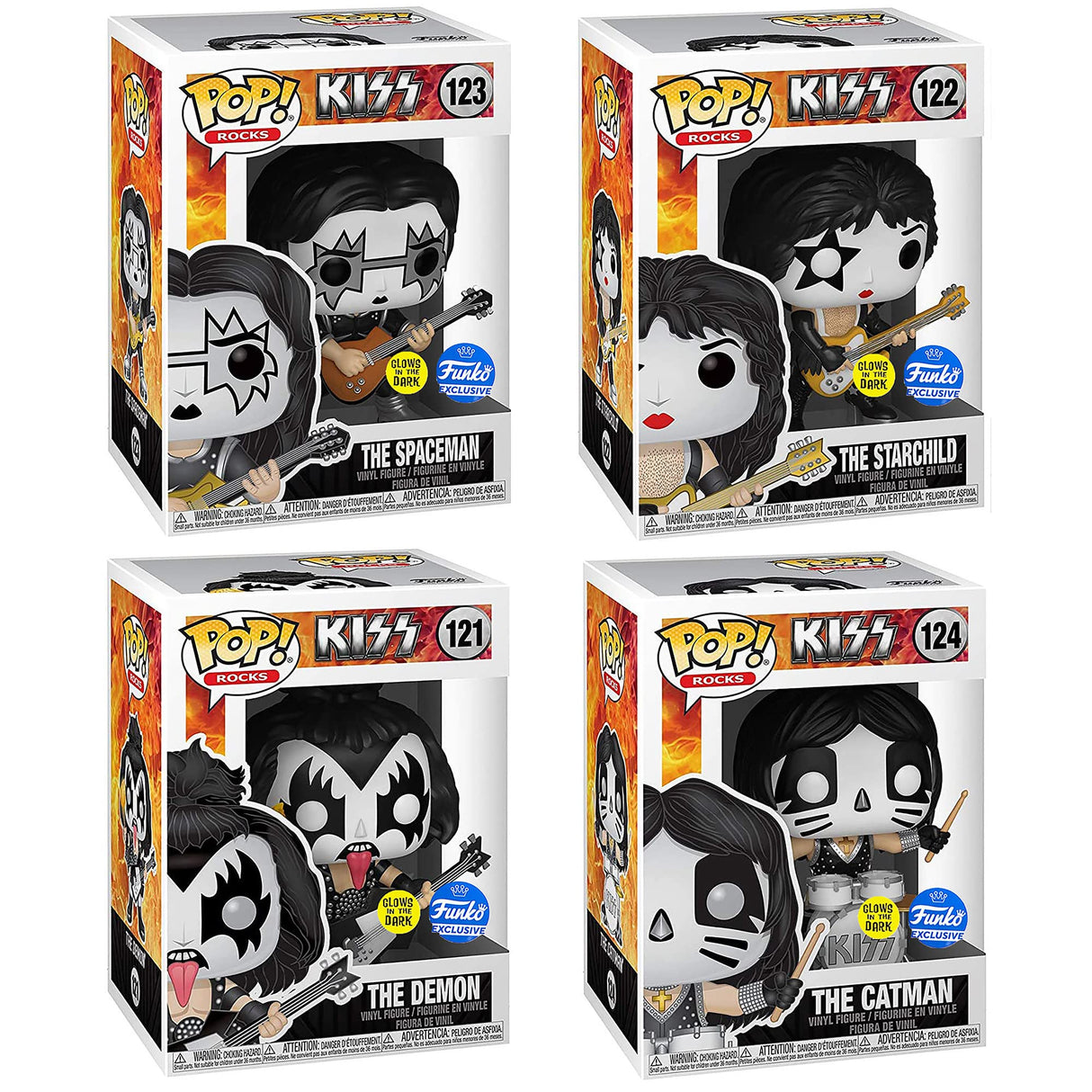 Funko POP! Kiss (Glow) Set of 4