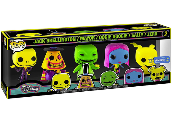 Funko POP! The Nightmare Before Christmas (Glow) (Black Light) (5-Pack) - Limited Edition Walmart Exclusive