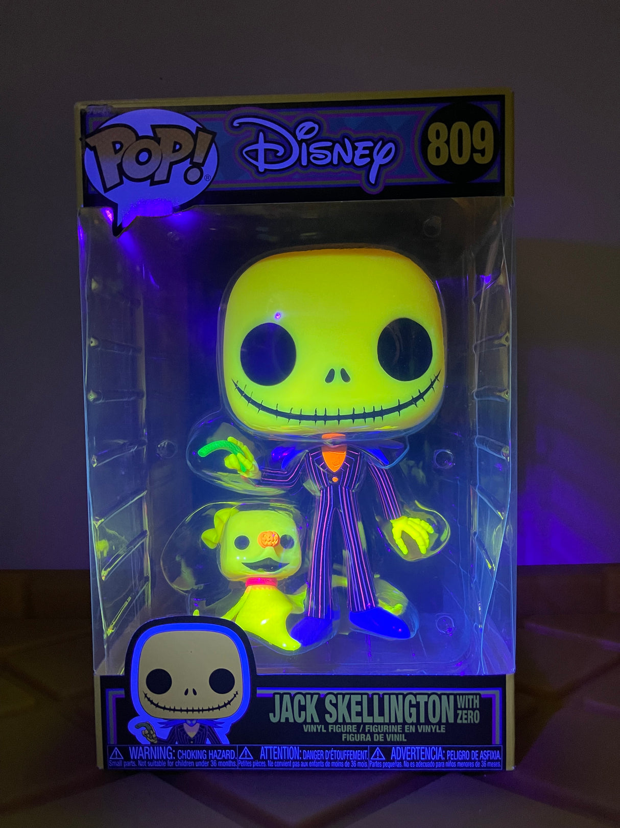Funko POP! 10" Jack Skellington with Zero (Black Light)