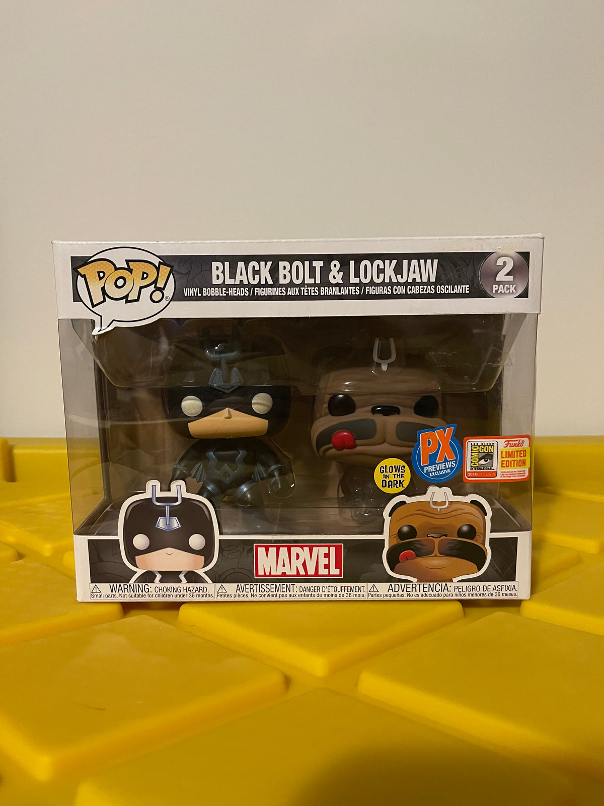 Funko POP! Black Bolt & Lockjaw (Glow) (2-Pack) - Limited Edition PX Preview Exclusive & 2018 SDCC Exclusive