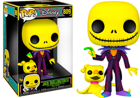 10" Jack Skellington with Zero (Black Light) The Nightmare Before Christmas Funko Pop