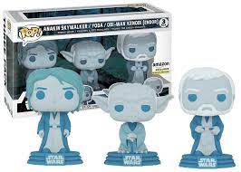 Funko POP! Anakin Skywalker, Yoda & Obi-Wan Kenobi (Endor) (Glow) (3-Pack) - Limited Edition Amazon Exclusive